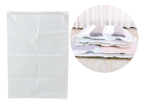 Set 2 Bolsas De Vacio Envasar Ropa Manual Aspiradora 56x80cm 0