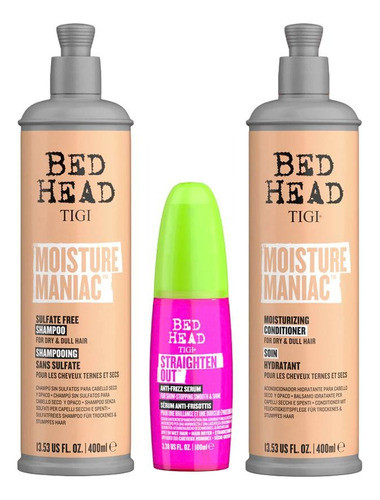 Kit Tigi | Moisture Maniac | Shampoo, Acond Y Straighten Out 0