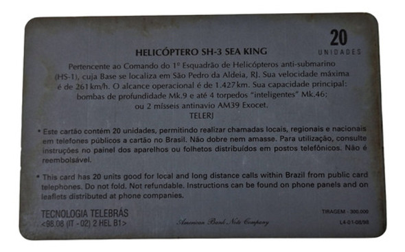 Ct46= Cartao Telebras Helicóptero Novo =desc,5,00 Ver Abaixo 1