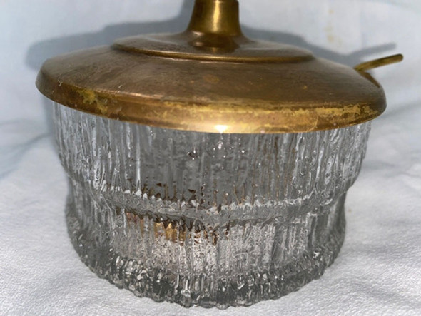 Antiguo Azucarero Cristal Y Bronce 0