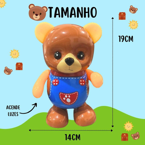 Ursinho Dançarino Musical Led E Sons Voz E Musica Boneco 1