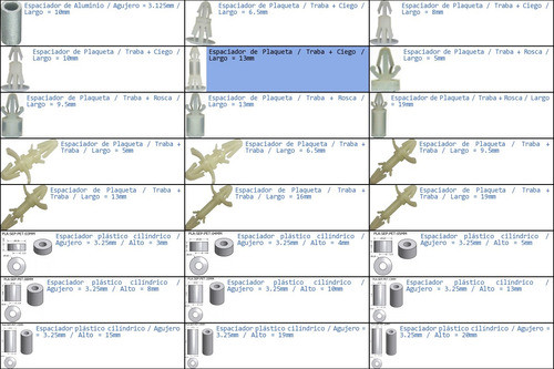 Espaciador De Plaqueta Traba Ciego Largo 13mm Separador 1