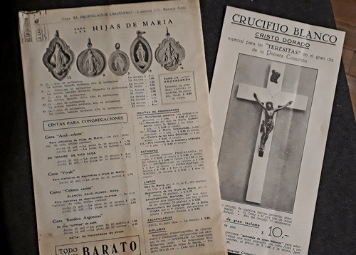 Catálogo El Propagador Cristiano 1933 Medallas, Estampas Etc 1