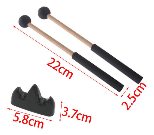 2x Baqueta De Tambor 8,7 Polegadas Instrumento De Preto 1