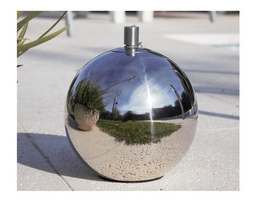 Antorcha Importada Jardin Esfera Bola Acero Inox Repelente 0