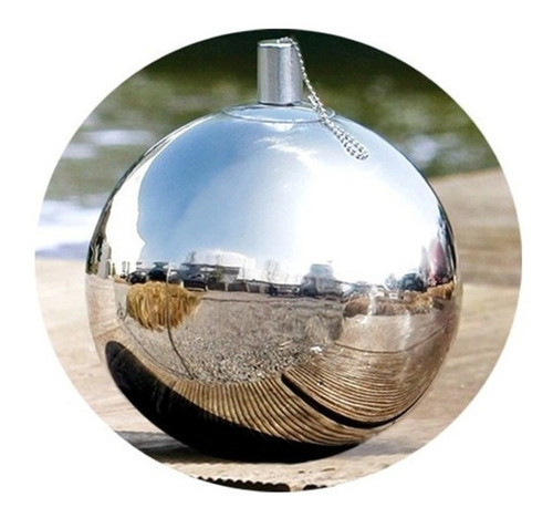 Antorcha Importada Jardin Esfera Bola Acero Inox Repelente 1
