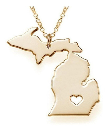 Mapa De Usa Estados Unidos Nos Americano Colgante, Collar 0