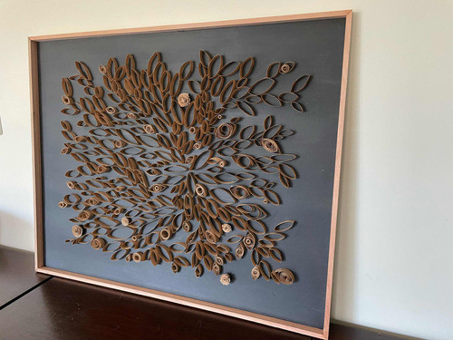 Cuadro En Papel Plegado Tridimensional Negro 0