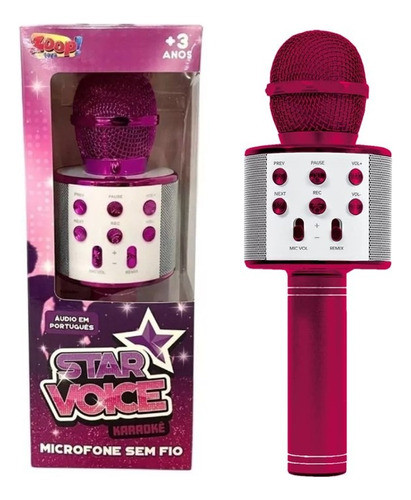 Microfone Infantil Star Voice Bluetooth Rosa - Zoop Toys 1