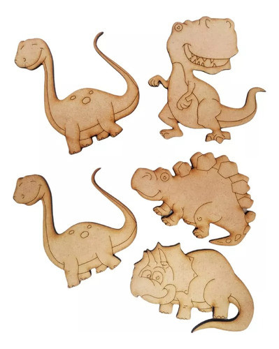 40 Dinosaurios 5cm Fibrofacil 3mm Mdf Souvenirs Pintar 0