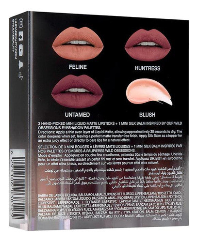 Set Huda Beauty Wild Liquid Matte & Silk Balm Minis Set X 4 1
