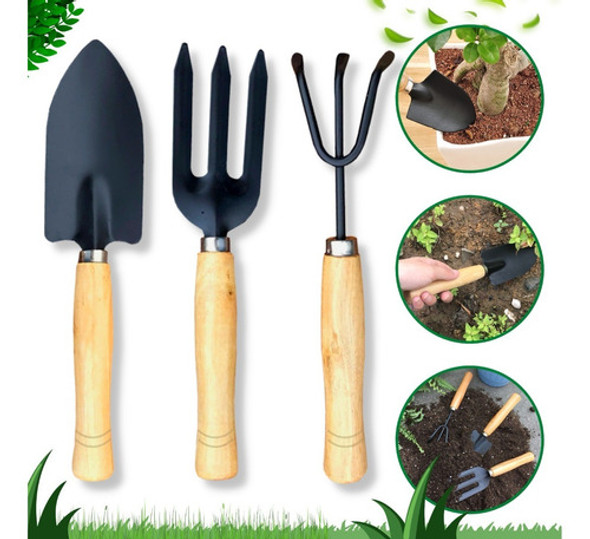 Set Herramienta X3 De Jardinería Mini Pala Rastrillo Grande 1 Set Herramienta X3 De Jardinería Mini Pala Rastrillo Grande 1
