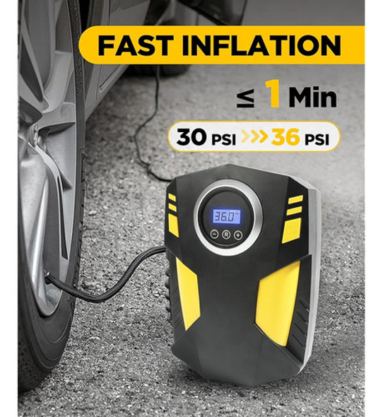 Compresor De Aire Portátil Con Inflador De Neumáticos Yakefl 1