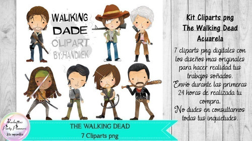 Cliparts The Walking Dead Acuarela  Kit Imprimibles 1