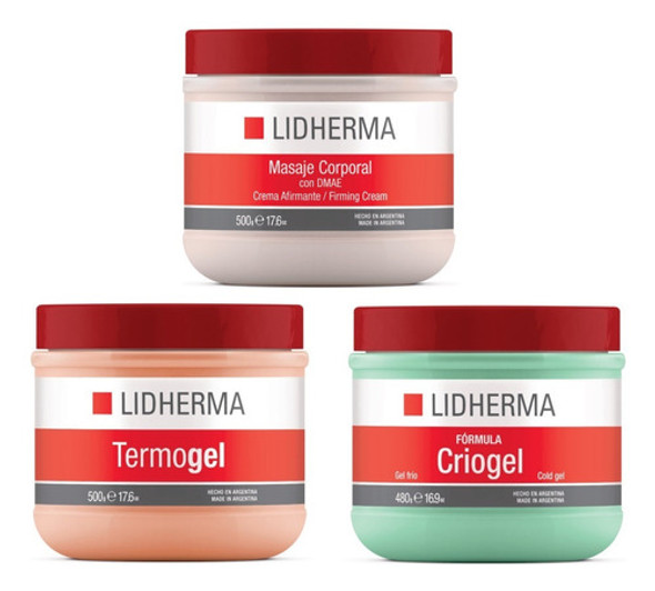 Kit Masaje Corporal Con Dmae + Criogel + Termogel Lidherma 0