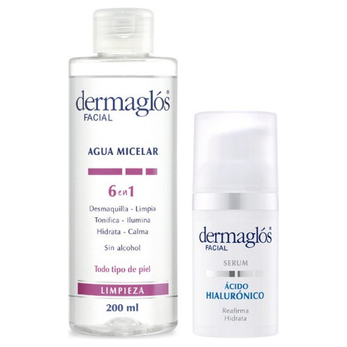 Kit Facial Dermaglós Agua Micelar + Serum Ácido Hialurónico 0