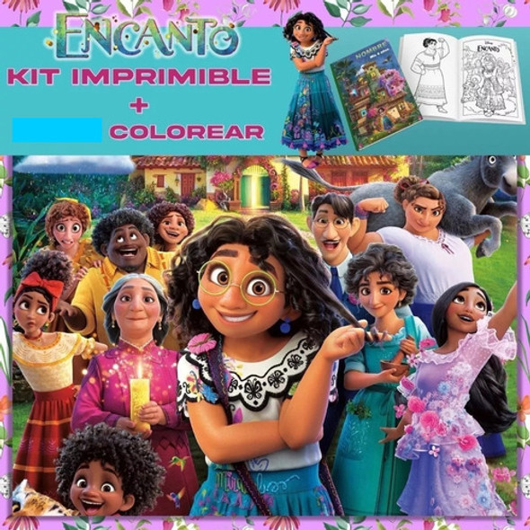 Kit Imprimible Encanto Disney Editable +  Para Colorear 0