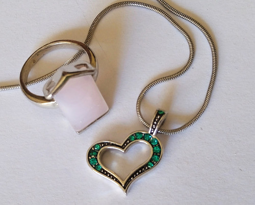Collar Con Dije Corazón Y Un Anilllo 1
