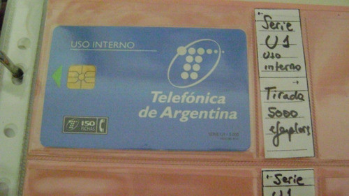 Tarjeta Telefonica De Coleccion Telefonica Uso Interno U1 N4 0