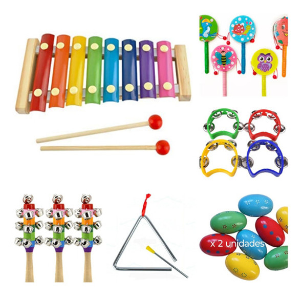 Kit De Percusión Infantil X 7 Regalo Día Del Niño Navidad 0