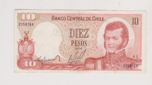 Billete Chile 10 $ Año 1975 Excelente 0
