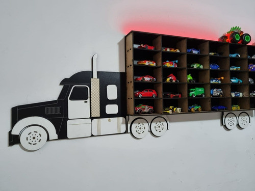 Camión Repisa Para 60 Autitos Hot Wheels Con Luz Control 0