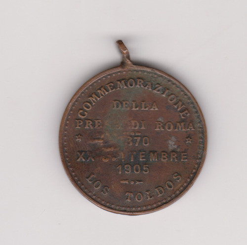 Medalla Italia 1870-1905 35 Aniv Presa Di Roma Los Toldos 1