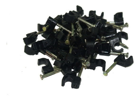 Grampa Clip Coaxil 6mm Clavo Acero Zincado Tacsa Caja X 50 1