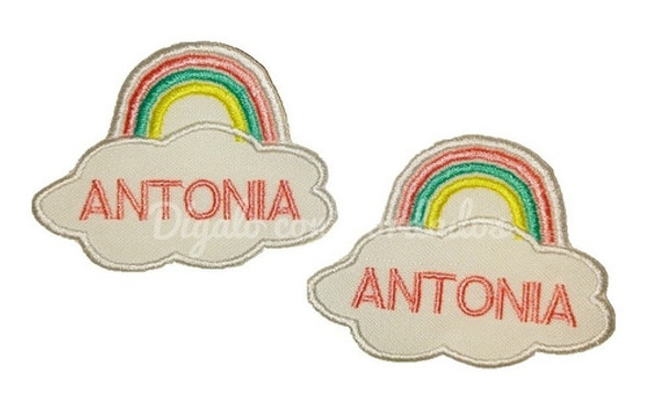 Aplique Bordado Arcoiris X3 Parche Con Nombre 0 Aplique Bordado Arcoiris X3 Parche Con Nombre 0