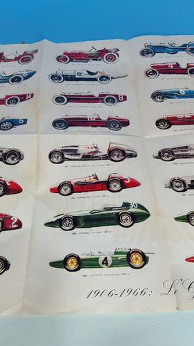 Antiguo Afiche Con Autos Grand Prix 1906- 1966 0