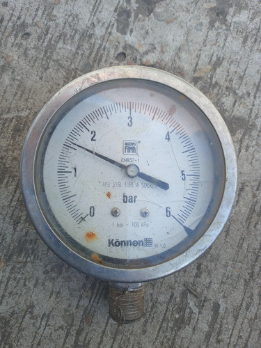 Manómetro Inox. 11cm Conex Inf De 1/2  Rango 0/60 Kg/cm2 0