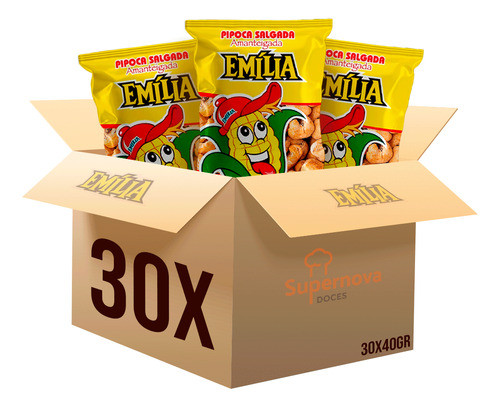 Pipoca Salgada Emília (30 Pacotes De 40g) 0