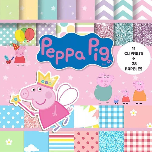 Kit Peppa Pig Cliparts Imágenes Png Y Papeles Digitales 1