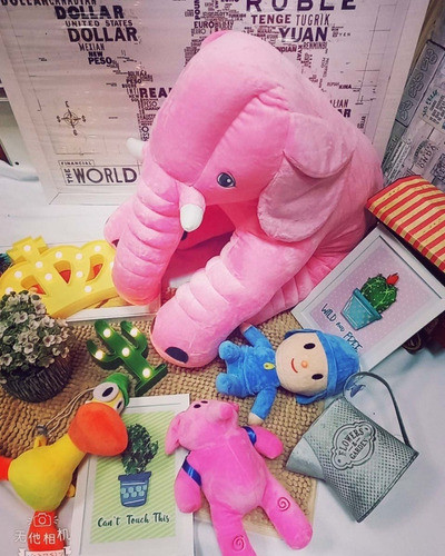 Almohadon Elefante Rosado - Peluche Almohada De Apego 1