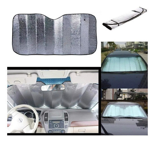 Parasol Cortina Delantera Metalizada Auto Universal 130x60 1
