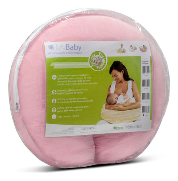 Almofada Para Amamentação Viscoelástica My Baby Theva Rosa 0