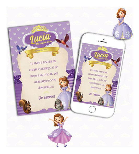 Invitación Digital Princesa Sofia Personalizada Virtual 0 Invitación Digital Princesa Sofia Personalizada Virtual 0