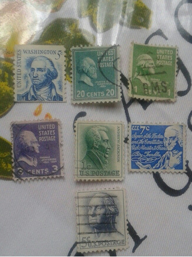 Estampillas Estados Unidos. Lote De 7. Ex Presidentes 0