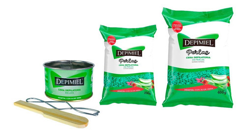 Kit Cera Depilatoria Depimiel Vegetal Depilacion Aloe Vera 0
