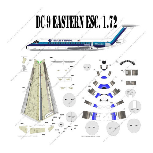 Dc 9 Eastern Esc. 1.72 Papercraft 0