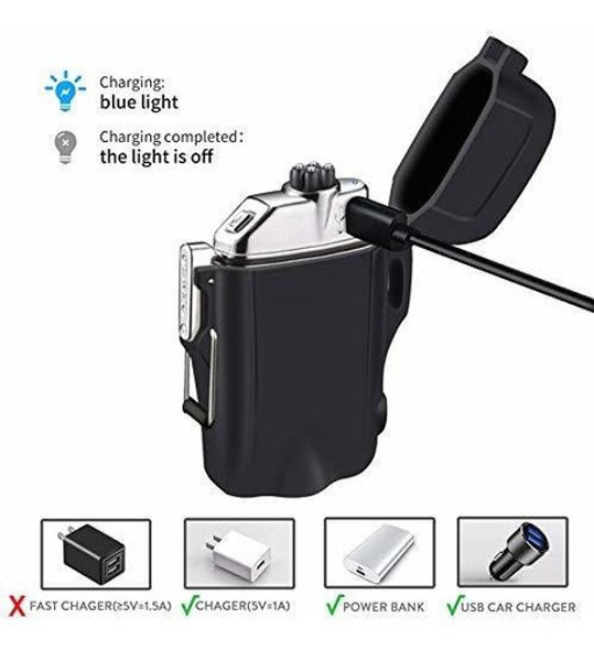 Encendedor De Plasma Usb Recargable + Linterna - Camping -01 1