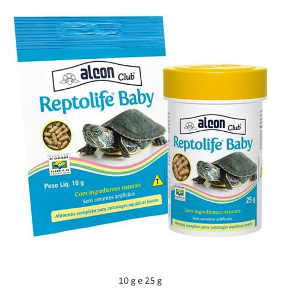 Ração Tartaruga Reptolife Baby 25g + Reptocal Suplemento 15g 1