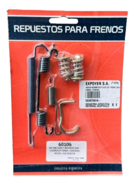 Juego Resortes Plato De Freno Der. Corsa T/varga 0