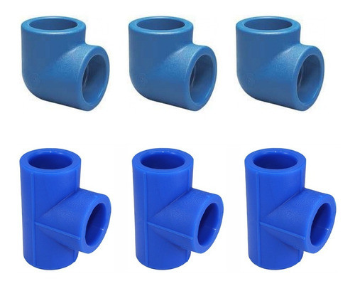 Combo 3 Codos Ff Azul 32 Mm 90° + 3 Tee Ff Azul 32 Polimex 0