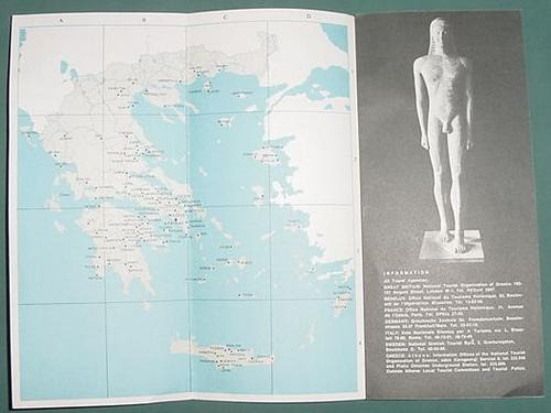 Folleto Turismo 1960 Grecia Con Mapa Sitios Arqueologicos 1