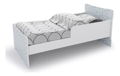 Cama Infantil New Baby Batrol Móveis Branco/gravuras Azul 1