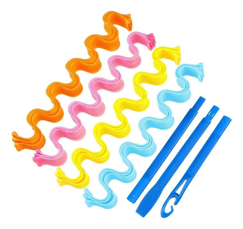 24pcs Magic Wave Hair Curlers Com Ganchos Diy Sem Heat Wavef 0
