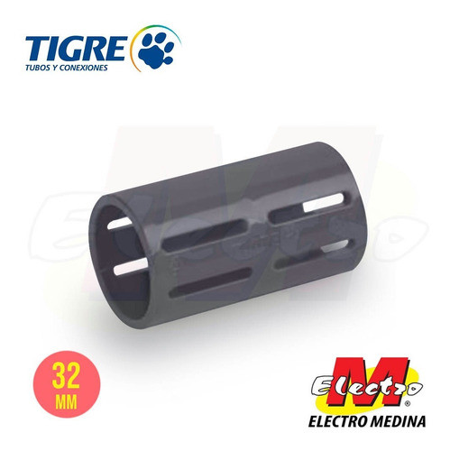 Union Para Caño 32mm 1 1/4 Pvc Gris Tigre Electro Medina 1