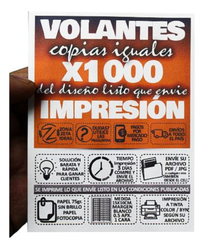 Volantes Folleto 1000 Copias De Su Archivo 10x15 0