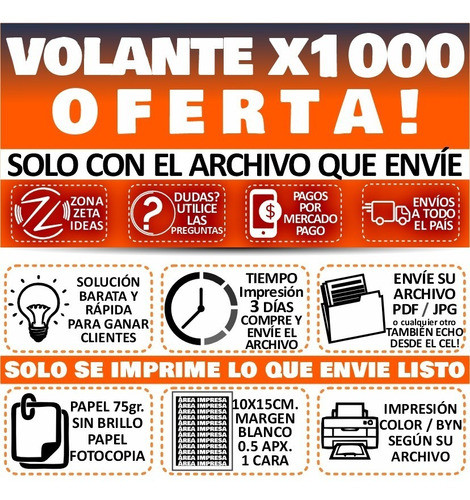 Volantes Folleto 1000 Copias De Su Archivo 10x15 1